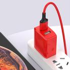 2A Mini Universal Liquid Color Dual USB Ports Charger, US Plug(Red) - 1