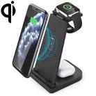 10W 3 in 1 QC 3.0  Vertical Multi-function Wireless Charger with Stand Function, Suitable for Mobile Phones / Apple Watch / AirPods (Black) - 1