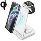 10W 3 in 1 QC 3.0  Vertical Multi-function Wireless Charger with Stand Function, Suitable for Mobile Phones / Apple Watch / AirPods (White) - 1