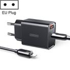 JOYROOM L-QP183 Simple Series 18W Dual Ports Intelligent Travel Charger with 8 Pin Cable, Support QC3.0, EU Plug - 1