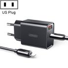 JOYROOM L-QP183 Simple Series 18W Dual Ports Intelligent Travel Charger with 8 Pin Cable, Support QC3.0, US Plug - 1