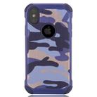 For iPhone X / XS Camouflage Pattern PC + TPU Combination Case(Blue) - 1