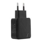 LZ-819A+C QC3.0 USB + PD 18W USB-C / Type-C Interfaces Travel Charger with Indicator Light, EU Plug (Black) - 2