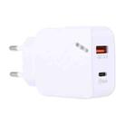 LZ-819A+C QC3.0 USB + PD 18W USB-C / Type-C Interfaces Travel Charger with Indicator Light, EU Plug (White) - 1