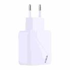 LZ-819A+C QC3.0 USB + PD 18W USB-C / Type-C Interfaces Travel Charger with Indicator Light, EU Plug (White) - 2