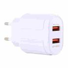 LZ-022 5V 2.4A Dual USB Ports Travel Charger, EU Plug (White) - 1