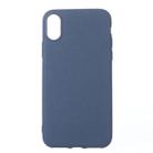 For iPhone X / XS Frosted Solid Color  Protective Back Cover Case(Dark Blue) - 1