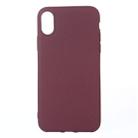 For   iPhone X / XS    Frosted Solid Color Protective Back Cover Case(Wine Red) - 1