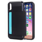 For   iPhone X / XS    Detachable TPU + PC Protective Back Cover Case with Card Slot(Black) - 1