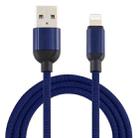 3A USB to 8 Pin Braided Data Cable, Cable Length: 1m(Dark Blue) - 1