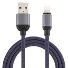 3A USB to 8 Pin Braided Data Cable, Cable Length: 1m(Grey) - 1