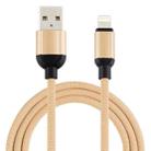 3A USB to 8 Pin Braided Data Cable, Cable Length: 1m(Gold) - 1