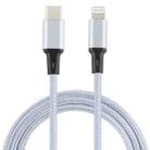 2A USB to 8 Pin Braided Data Cable, Cable Length: 1m(Silver) - 1