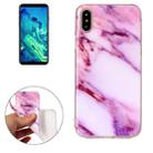 For iPhone X / XS Pink Marble Pattern TPU Shockproof Protective Back Cover Case - 1
