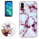 For iPhone X / XS Purple Marble Pattern TPU Shockproof Protective Back Cover Case - 1