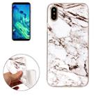 For iPhone X / XS White Marble Pattern TPU Shockproof Protective Back Cover Case - 1