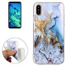 For iPhone X / XS Blue Marble Pattern TPU Shockproof Protective Back Cover Case - 1
