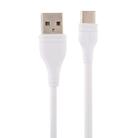 2.4A USB Male to USB-C / Type-C Male Interface Fast Charge Data Cable with 2 USB Female Interface, Length: 1.2m(White) - 3