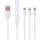 USB Male to 8 Pin + USB-C / Type-C + Micro USB Male Interface TPE Charge Cable, Length: 1.2m (White) - 1