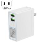 WLX-X7B 36W Dual USB QC3.0 Ports Fast Charger Power Adapter with Digital Display, US Plug - 1