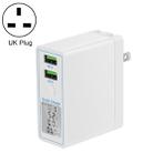 WLX-X7B 36W Dual USB QC3.0 Ports Fast Charger Power Adapter with Digital Display, UK Plug - 1