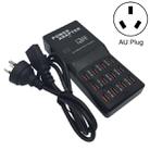 W-858 12A 12 Ports USB Fast Charging Dock Desktop Smart Charger AC100-240V, AU Plug (Black) - 1