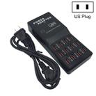 W-858 12A 12 Ports USB Fast Charging Dock Desktop Smart Charger AC100-240V, US Plug (Black) - 1