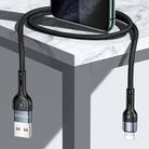 USAMS US-SJ448 U55 2A 8 Pin Aluminum Alloy Weave Charging Cable, Length:1m (Black) - 1