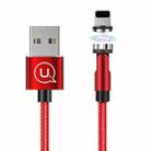 USAMS US-SJ472 U59 2.4A 8 Pin Rotating Aluminum Alloy Magnetic Charging Cable, Length:1m(Red) - 1