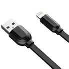 ROCK S5 5V / 2.4A 8 Pin Charging + Data Synchronization TPE Flat Shape Data Cable, Cable Length: 1m(Black) - 1