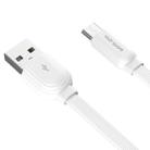 ROCK S5 2A Micro USB Charging + Data Synchronization TPE Flat Shape Data Cable, Cable Length: 1m(White) - 1