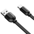 ROCK S5 3A USB-C / Type-C Charging + Data Synchronization TPE Flat Shape Data Cable, Cable Length: 1m (Black) - 1