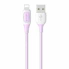 USAMS US-SJ595 Jelly Series USB to 8 Pin Two-Color Data Cable, Cable Length: 1m(Purple) - 1