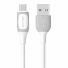 USAMS US-SJ597 Jelly Series USB to Micro USB Two-Color Data Cable, Cable Length: 1m (White) - 1