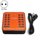 WLX-840 200W 40 Ports USB Digital Display Smart Charging Station AC100-240V, EU Plug (Black+Orange) - 1