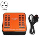 WLX-840 200W 40 Ports USB Digital Display Smart Charging Station AC100-240V, UK Plug (Black+Orange) - 1