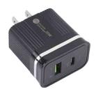 46-A2C2 20W PD + QC3.0 USB Multifunction Fast Charger,US Plug(Black) - 1