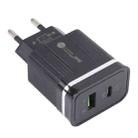 46-A2C2 20W PD + QC3.0 USB Multifunction Fast Charger，EU Plug(Black) - 1