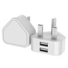E008-1 Dual USB Port Quick Charger Power Adapter, UK Plug(White) - 1