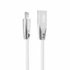 AWEI CL-95 USB to 8 Pin Portable Quick Charging TPE + Aluminum Alloy Data Cable, 2A, Length: 1m (White) - 1