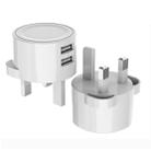 E006-1 Dual USB Port Quick Charger Power Adapter, UK Plug(White) - 1