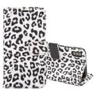 For iPhone X Leopard Pattern PU + PC Horizontal Flip Leather Protective Case with Holder & Card Slots(White) - 1