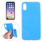 For   iPhone X / XS   Solid Color Smooth Surface Soft TPU Protective Back Cover Case (Dark Blue) - 1