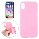 For   iPhone X / XS   Solid Color Smooth Surface Soft TPU Protective Back Cover Case (Pink) - 1