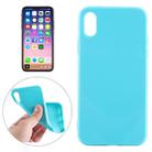 For   iPhone X / XS   Solid Color Smooth Surface Soft TPU Protective Back Cover Case (Green) - 1