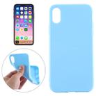 For   iPhone X / XS   Solid Color Smooth Surface Soft TPU Protective Back Cover Case (Blue) - 1