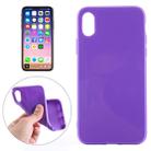 For   iPhone X / XS   Solid Color Smooth Surface Soft TPU Protective Back Cover Case (Purple) - 1