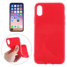 For   iPhone X / XS   Solid Color Smooth Surface Soft TPU Protective Back Cover Case (Red) - 1