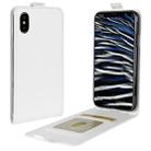 For   iPhone X / XS   Crazy Horse Texture Vertical Flip Leather Case with Card Slot & Photo Frame (White) - 1