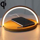 S21 Multi-function 10W Max Qi Standard Wireless Charger Phone Holder Table Lamp 3 in 1 (Wood) - 1